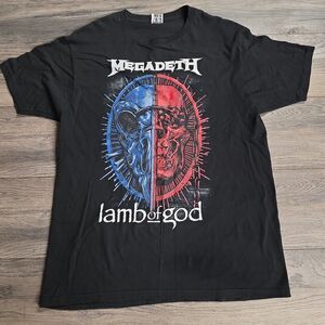 Megadeth Lamb of God Tour Shirt 2022 Mens L Black Band Concert Tee